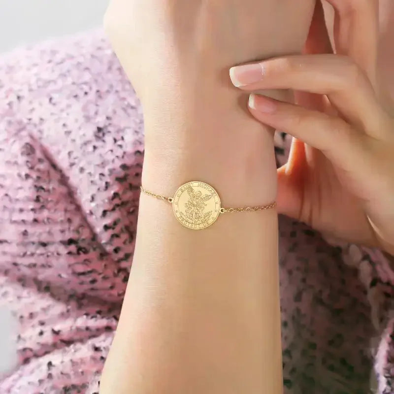 Pulseira com medalhão de São Miguel – opção
