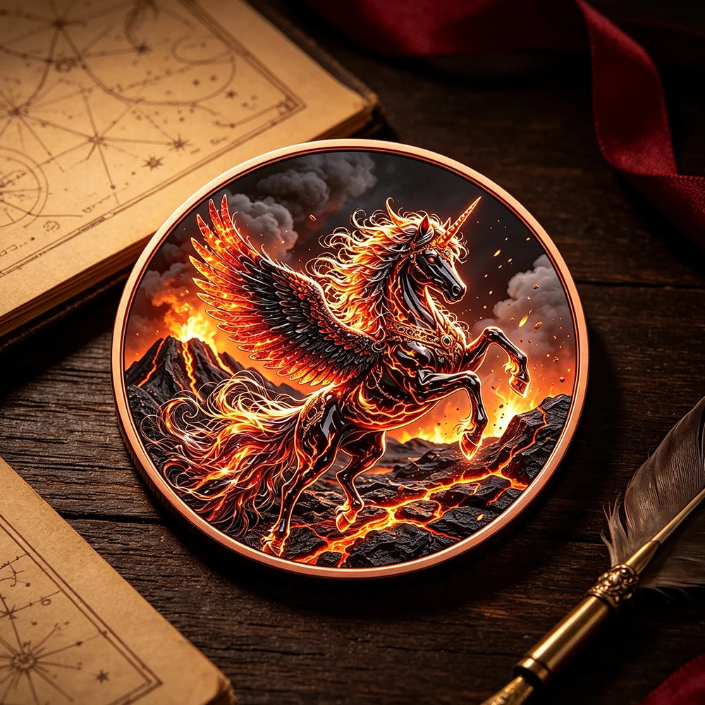 MOEDA UNICÓRNIO DE FOGO — IMAGINAÇÃO EM MOVIMENTO
