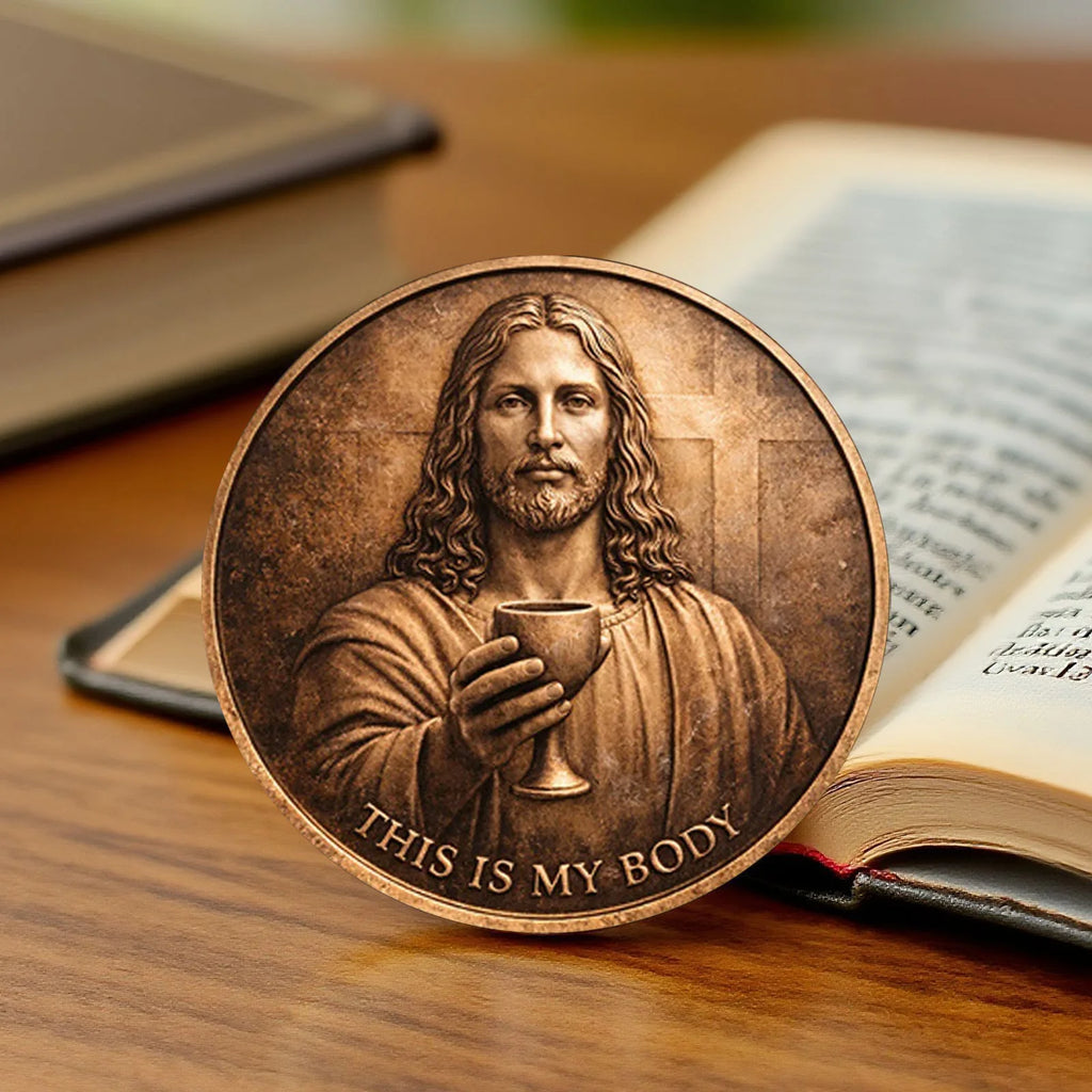 Moeda Comemorativa Banhada a Bronze da Última Ceia: O Corpo de Cristo, um Souvenir Atemporal de Jesus