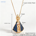 COLAR NOSSA SENHORA APARECIDA COM ZIRCÔNIAS – AZUL E DOURADO