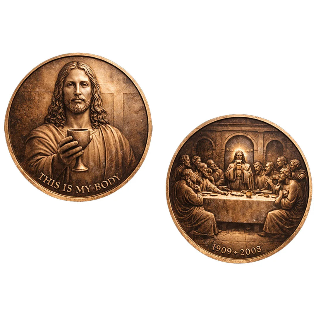 Moeda Comemorativa Banhada a Bronze da Última Ceia: O Corpo de Cristo, um Souvenir Atemporal de Jesus