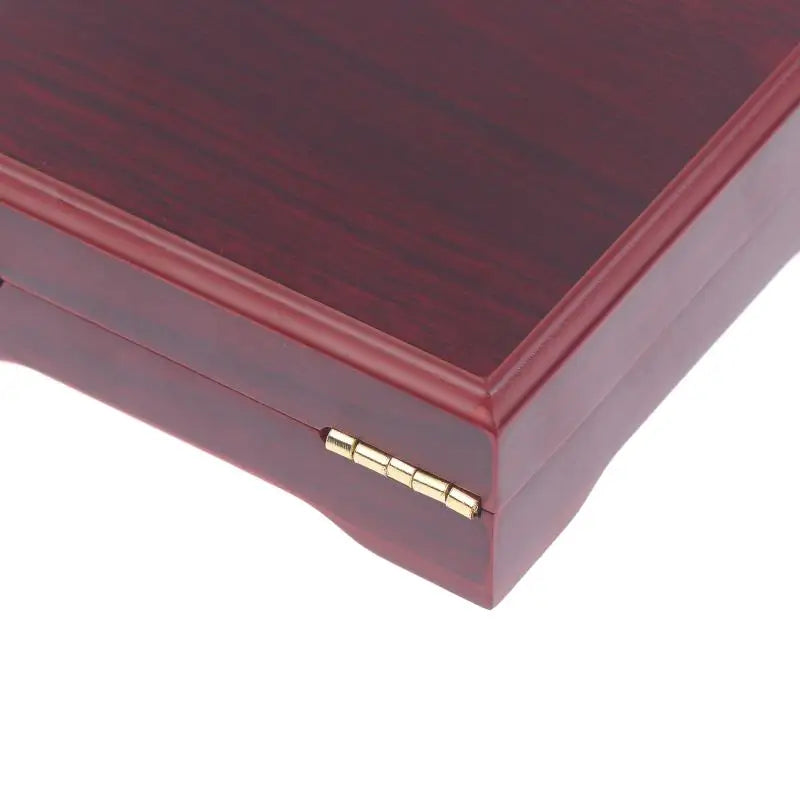 ESTOJO DE MADEIRA PARA MOEDA COM INTERIOR VERMELHO – 10 OU 12 CM
