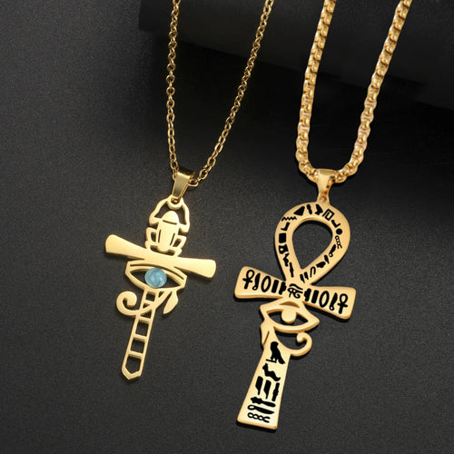 Colares Olho de Hórus e Ankh – vista 1
