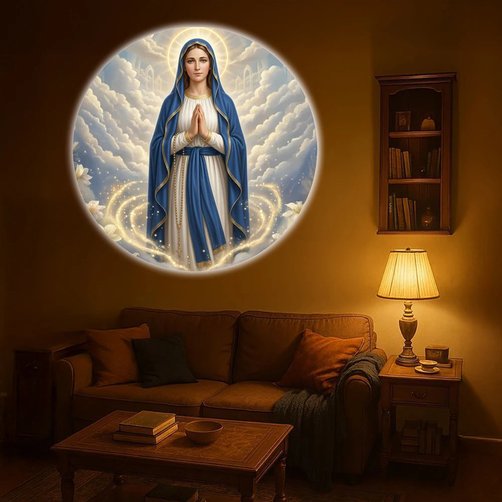 Luminária Projetora Nossa Senhora — 6 Aparições Sagradas para o Seu Quarto