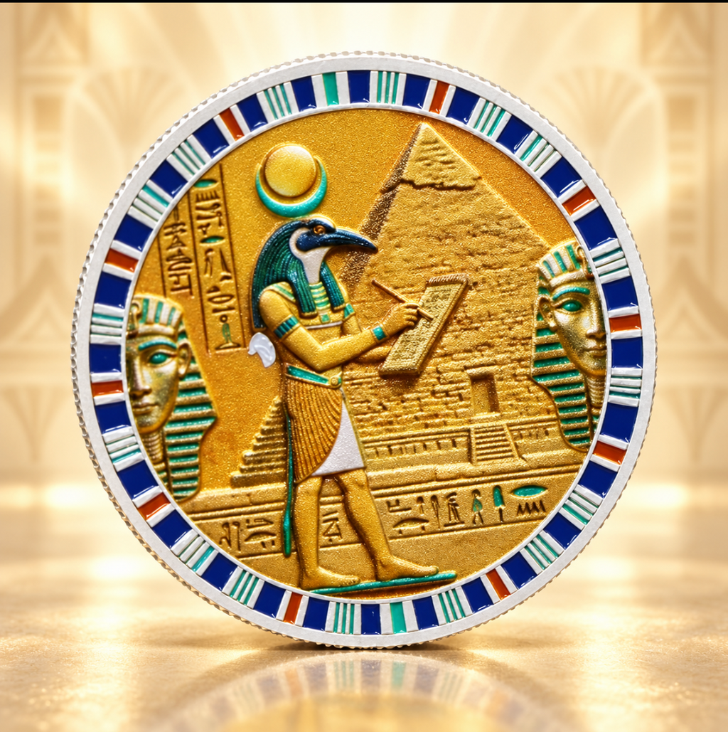 MOEDA THOTH E PIRÂMIDES – ESCRITA, MEMÓRIA E SABEDORIA - 4 OPÇÕES