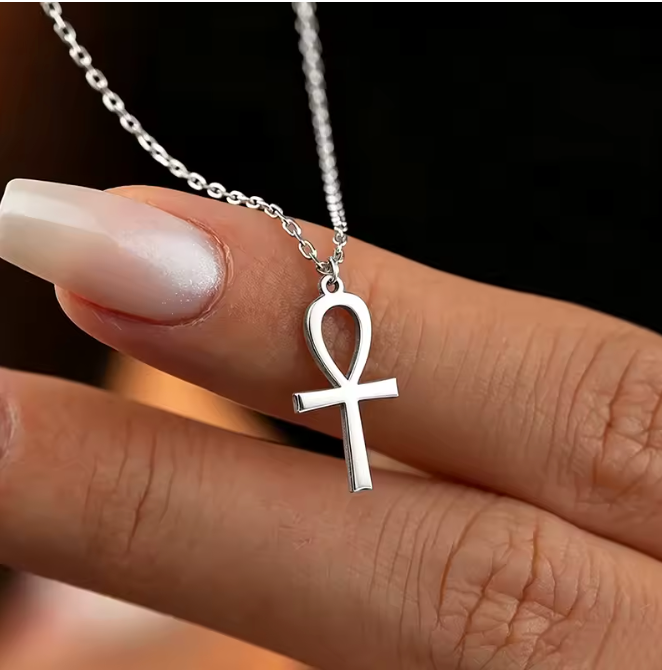 COLAR ANKH EGÍPCIO EM AÇO INOXIDÁVEL – VIDA E RENOVAÇÃO