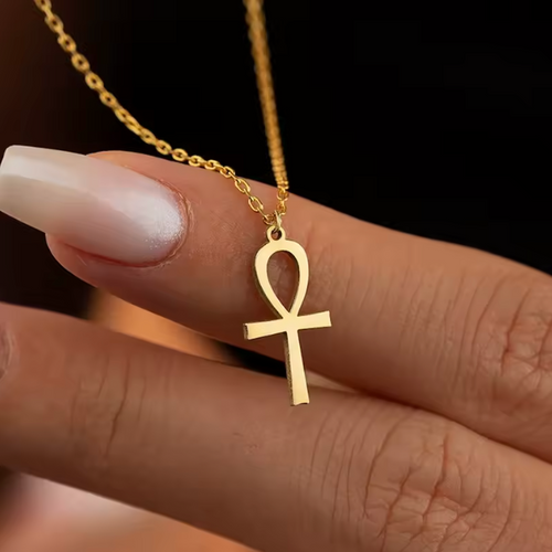 COLAR ANKH EGÍPCIO EM AÇO INOXIDÁVEL – VIDA E RENOVAÇÃO