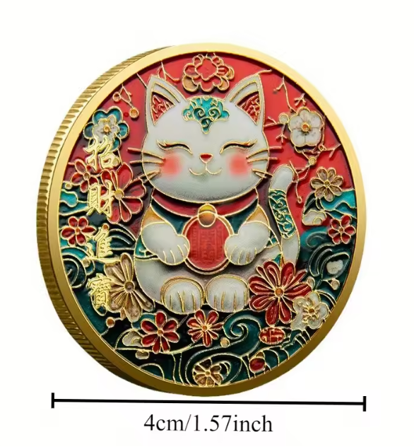 MOEDA DO GATO DA SORTE – PROSPERIDADE E ALEGRIA