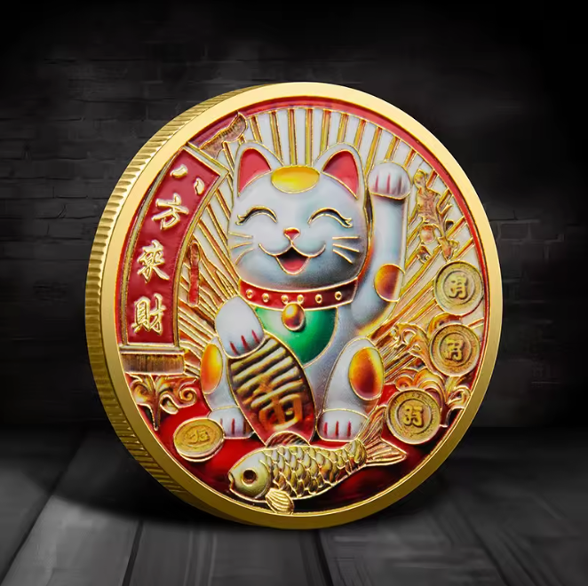 MOEDA DO GATO DA SORTE – PROSPERIDADE E ALEGRIA