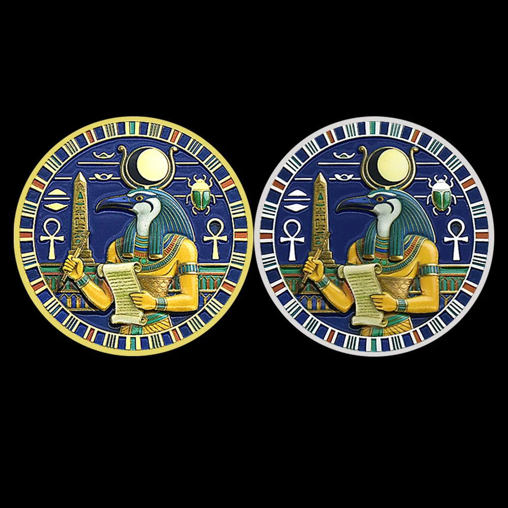 MOEDA THOTH E PIRÂMIDES – ESCRITA, MEMÓRIA E SABEDORIA - 4 OPÇÕES