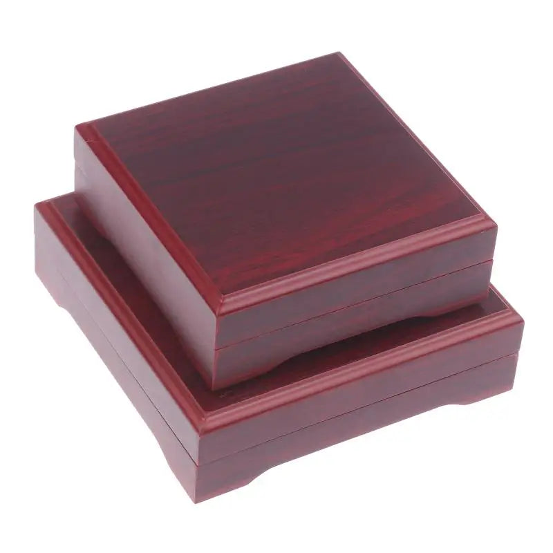 ESTOJO DE MADEIRA PARA MOEDA COM INTERIOR VERMELHO – 10 OU 12 CM