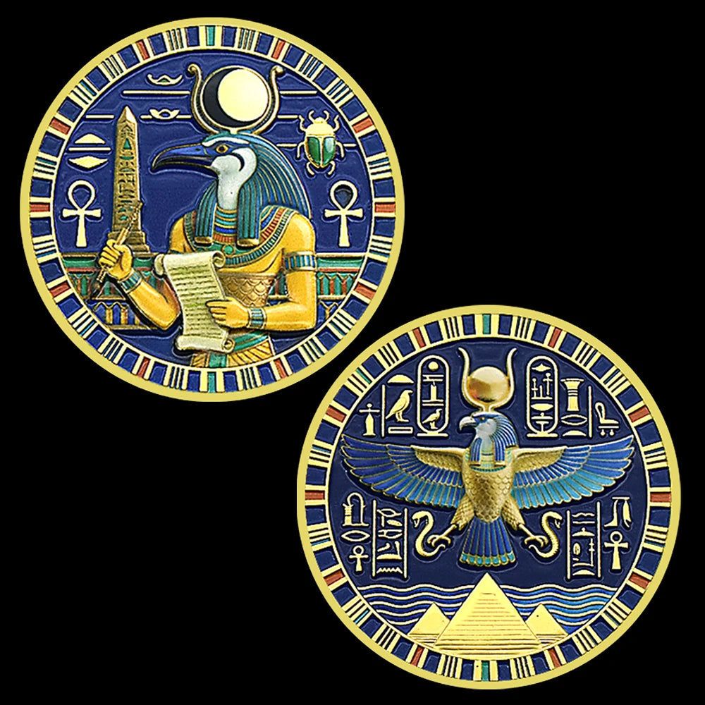 MOEDA THOTH E PIRÂMIDES – ESCRITA, MEMÓRIA E SABEDORIA - 4 OPÇÕES